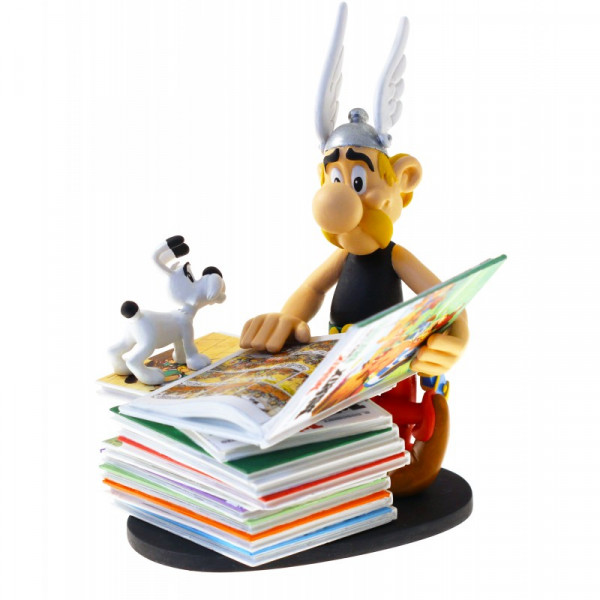 Asterix Series: Asterix with pile of magazines