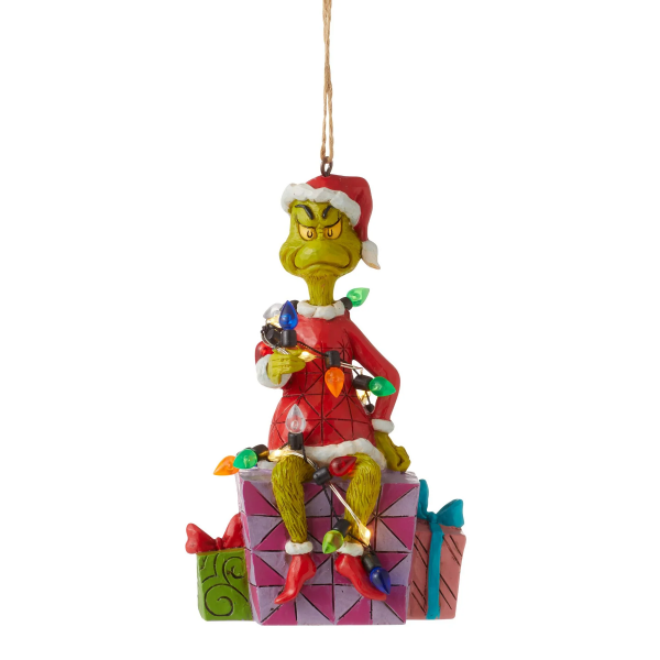 Christmas Ornament: Dr. Seuss Grinch - Grinch on Present Ornament