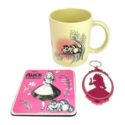 Gift Set: Alice in Wonderland "Vintage" (Mug, Coaster and Keychain)