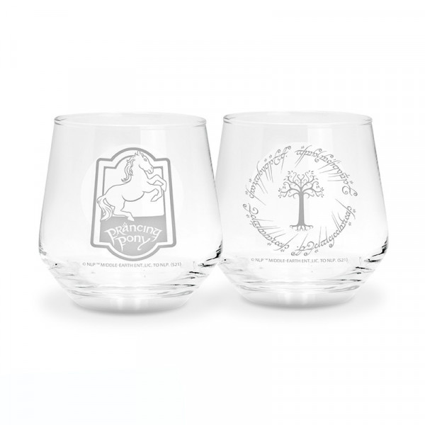 Glass set: Lord of the Rings - Prancing Pony & Gondor Tree