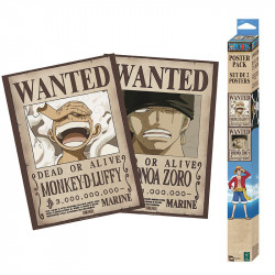 One Piece Posters: "Wanted Zoro" & "Wanted Luffy"