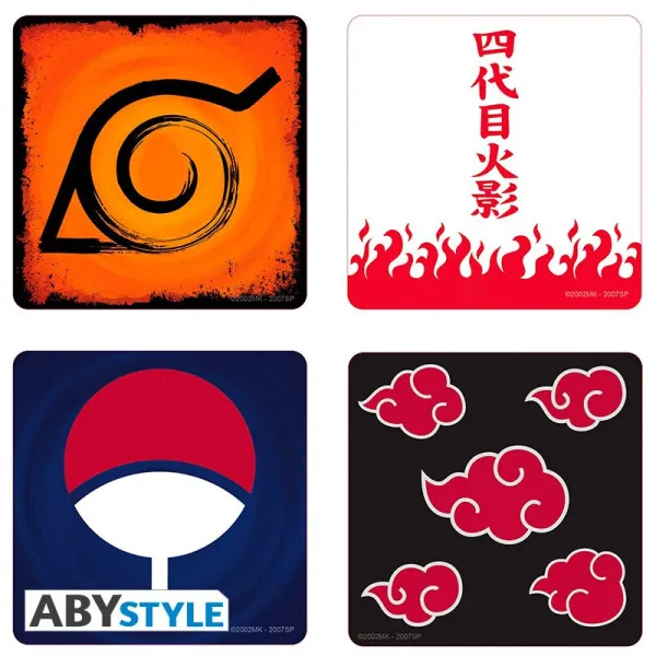 Σουβέρ (σετ των 4): Naruto Shippuden "Emblems"