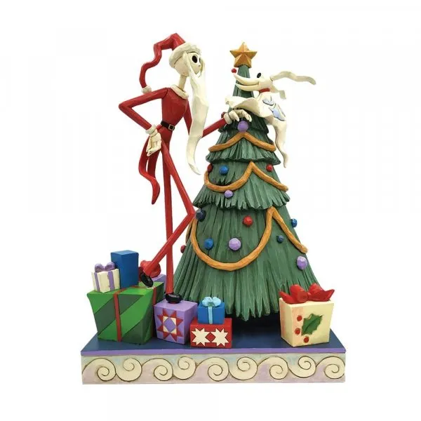 Disney Showcase: The Nightmare Before Christmas "Santa Jack with Zero by Tree" του Jim Shore