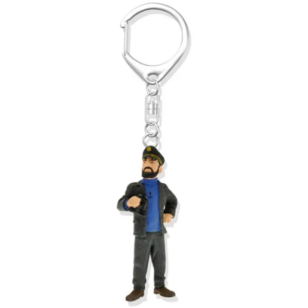 Keychain: Captain Haddock with binoculars (Mini)