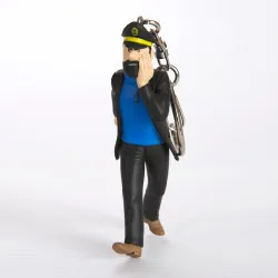 Keychain: Captain Haddock with newspaper