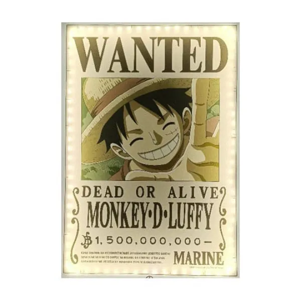 One Piece Nightlight: LED Wall Lamp - Wanted Luffy