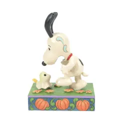 Peanuts του Jim Shore: A Spooky Encounter "Snoopy Scared by Woodstock Ghost"