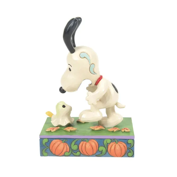 Peanuts του Jim Shore: A Spooky Encounter "Snoopy Scared by Woodstock Ghost"