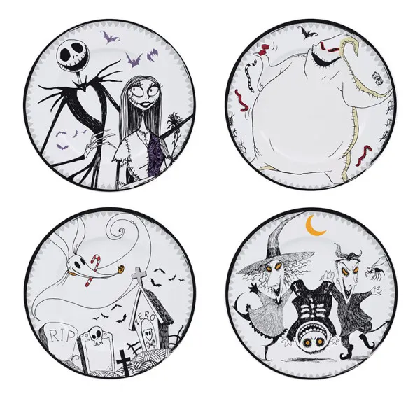 Σετ με 4 πιάτα: The Nightmare before Christmas - Τζακ & Σια