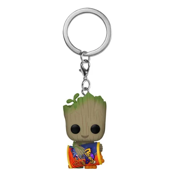 Pocket POP! Vinyl Keychain Marvel Studios: I Am Groot "Groot with Cheese Puffs"