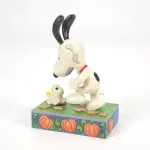 Peanuts του Jim Shore: A Spooky Encounter "Snoopy Scared by Woodstock Ghost"