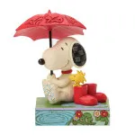 Peanuts του Jim Shore: Snoopy and Woodstock "Snoopy Under Umbrella"
