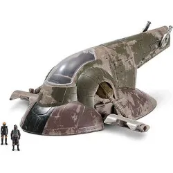 Star Wars Micro Galaxy Squadron Feature Vehicle with Figures: Boba Fett`s Starship