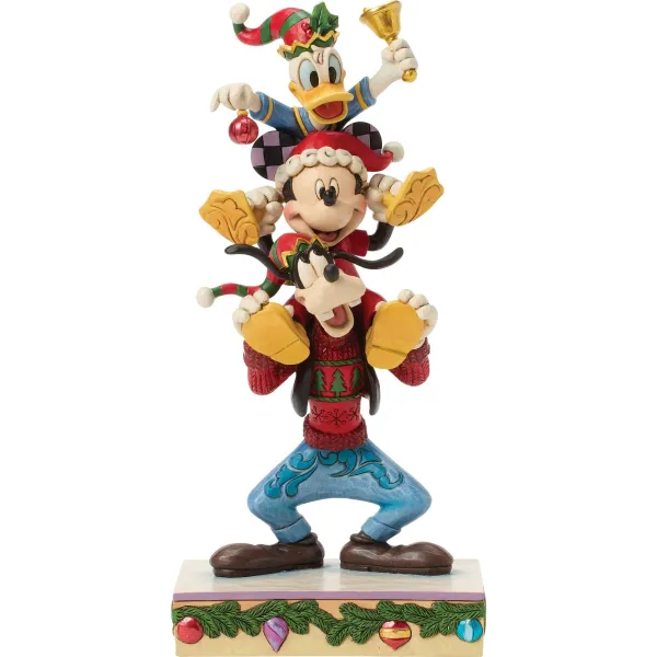 Disney Traditions του Jim Shore: Mickey, Donald & Goofy A Holiday Pile Up