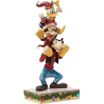 Disney Traditions του Jim Shore: Mickey, Donald & Goofy A Holiday Pile Up