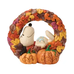 Peanuts του Jim Shore: Σνούπι Snoopy on Fall Wreath